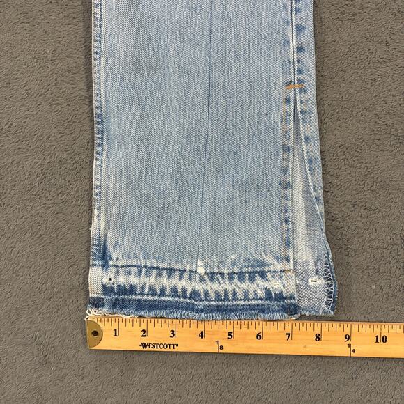 EB Denim Jeans Blue Unraveled Straight Leg Light Wash Destressed Women's Size 31 - Picture 8 of 14